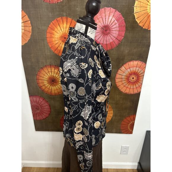 Vintage Lady Carol 70’s Floral Zip Blouse W/Tie Modest Retro Office Chic Sz S - Picture 2 of 6